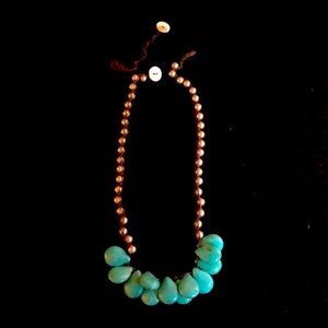 Handcrafted Turquoise Necklace with Pearls